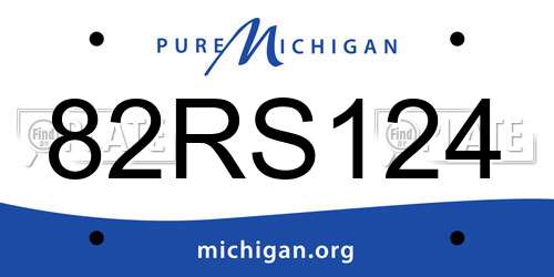 82RS124 Michigan License Plate