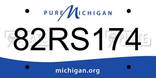 82RS174 Michigan License Plate