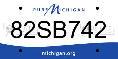 82SB742 Michigan License Plate