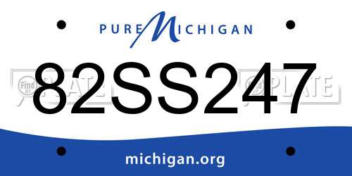 82SS247 Michigan License Plate