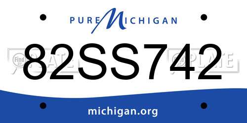 82SS742 Michigan License Plate