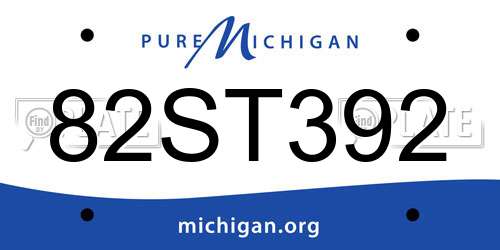 82ST392 Michigan License Plate