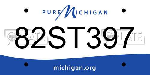 82ST397 Michigan License Plate