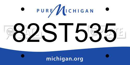 82ST535 Michigan License Plate