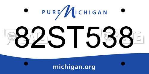 82ST538 Michigan License Plate