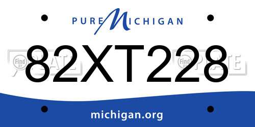 82XT228 Michigan License Plate