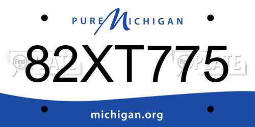 82XT775 Michigan License Plate