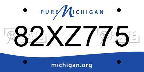 82XZ775 Michigan License Plate