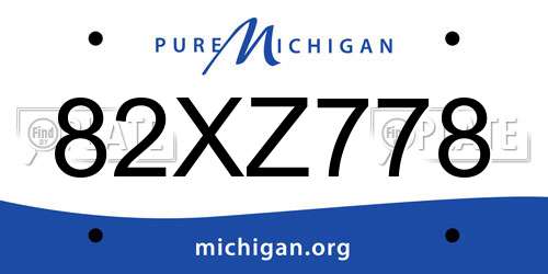 82XZ778 Michigan License Plate