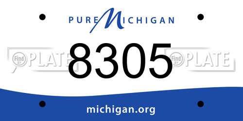 8305 Michigan License Plate