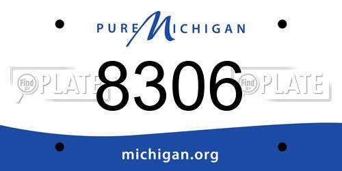 8306 Michigan License Plate