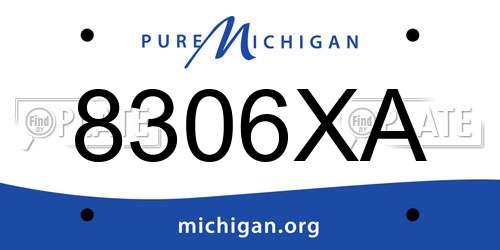 8306XA Michigan License Plate