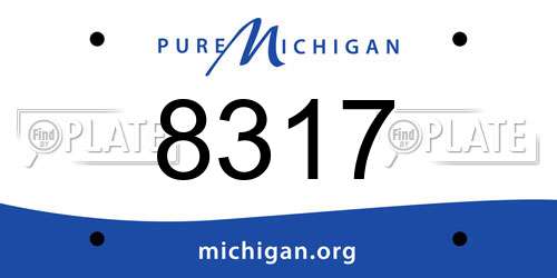 8317 Michigan License Plate