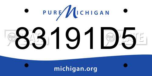 83191D5 Michigan License Plate