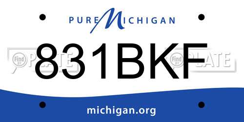 831BKF Michigan License Plate