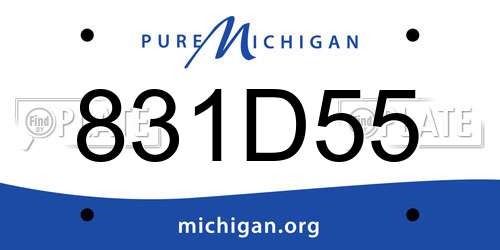 831D55 Michigan License Plate