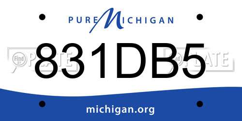 831DB5 Michigan License Plate