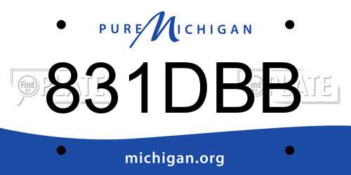 831DBB Michigan License Plate