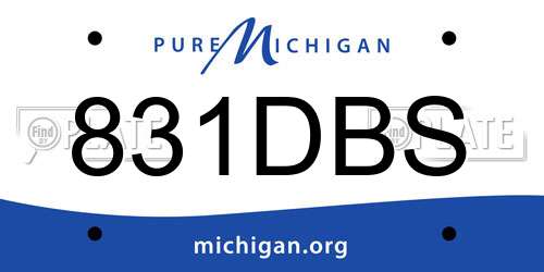 831DBS Michigan License Plate