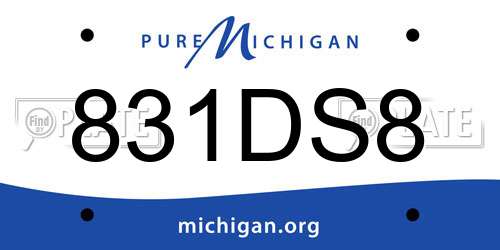 831DS8 Michigan License Plate