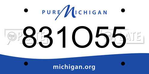 831O55 Michigan License Plate