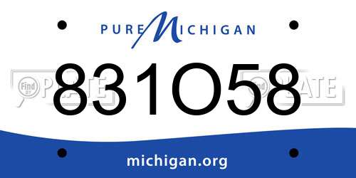 831O58 Michigan License Plate