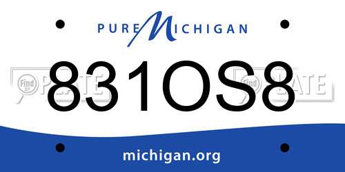 831OS8 Michigan License Plate