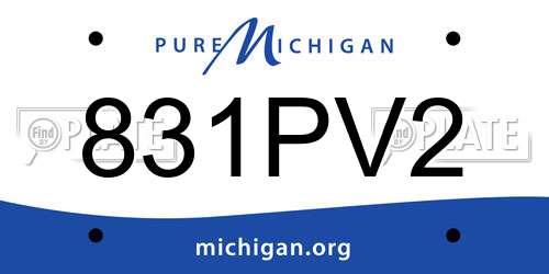 831PV2 Michigan License Plate