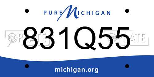 831Q55 Michigan License Plate