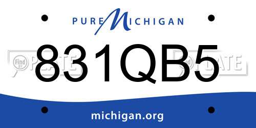 831QB5 Michigan License Plate