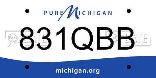 831QBB Michigan License Plate