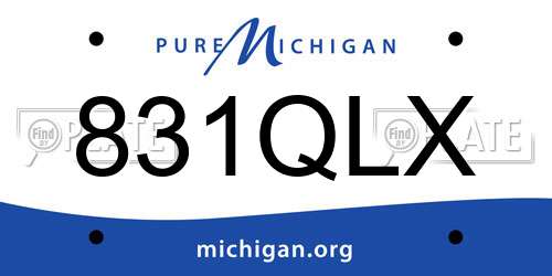 831QLX Michigan License Plate