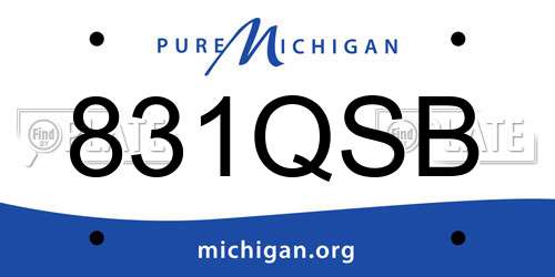 831QSB Michigan License Plate