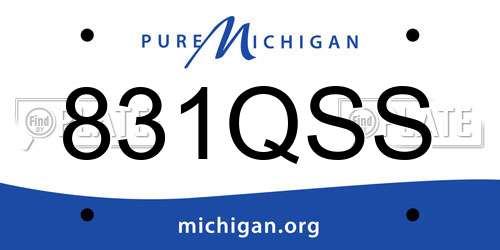 831QSS Michigan License Plate