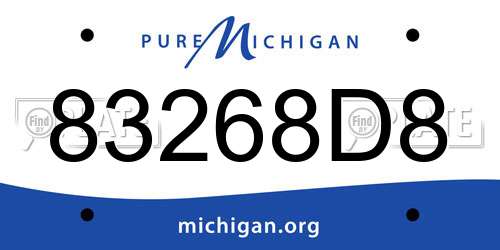 83268D8 Michigan License Plate