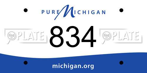834 Michigan License Plate