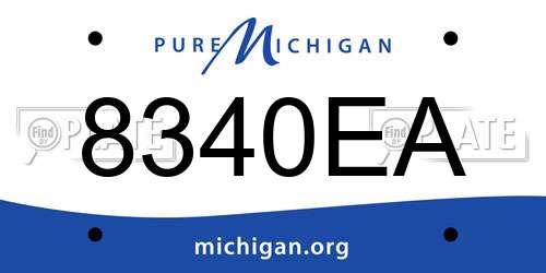 8340EA Michigan License Plate