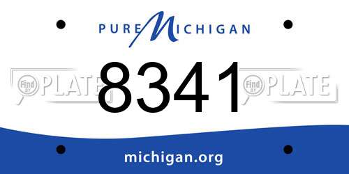 8341 Michigan License Plate