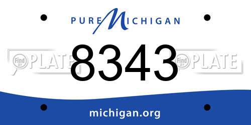 8343 Michigan License Plate