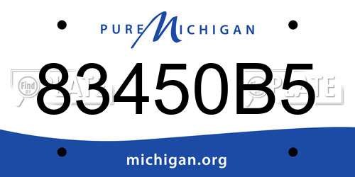 83450B5 Michigan License Plate