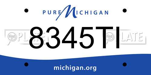 8345TI Michigan License Plate