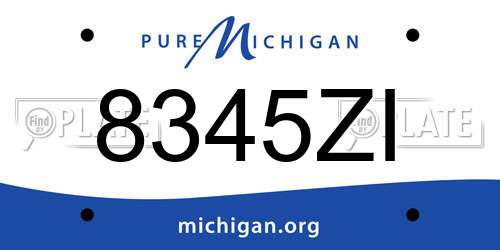 8345ZI Michigan License Plate
