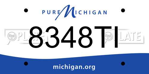 8348TI Michigan License Plate