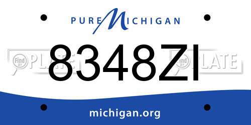 8348ZI Michigan License Plate