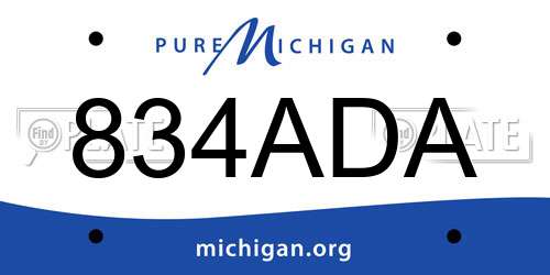 834ADA Michigan License Plate