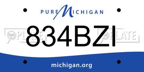 834BZI Michigan License Plate