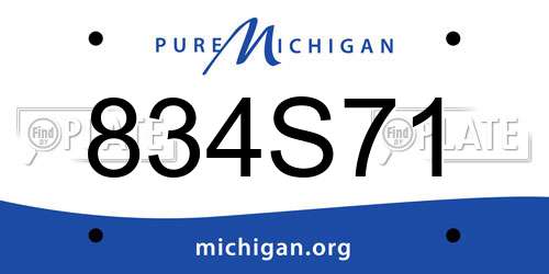 834S71 Michigan License Plate