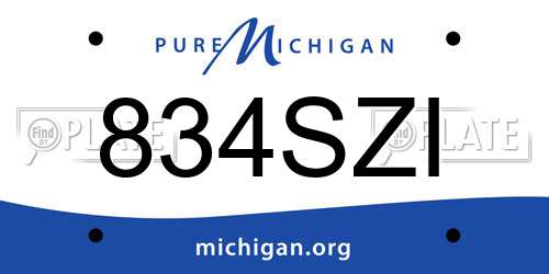 834SZI Michigan License Plate