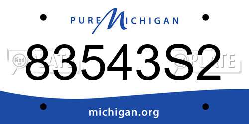 83543S2 Michigan License Plate