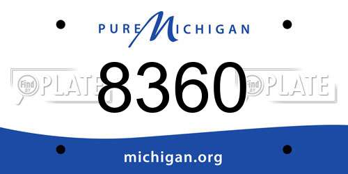 8360 Michigan License Plate
